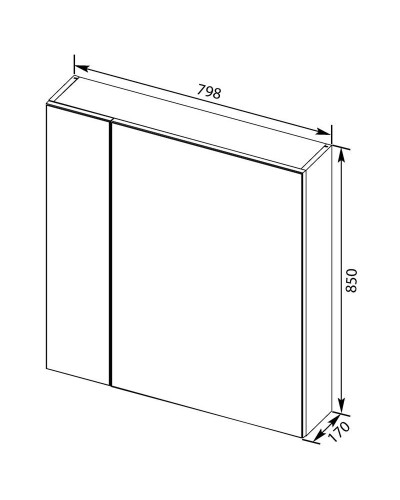 Зеркальный шкаф 79,8х85 см дуб антик Aquanet Эвора 00182741