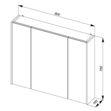 Зеркальный шкаф 90х75 см белый Aquanet Латина 00179605