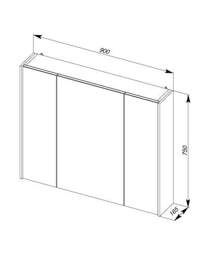 Зеркальный шкаф 90х75 см белый Aquanet Латина 00179605
