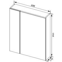Зеркальный шкаф 69,8х85 см дуб антик Aquanet Эвора 00182997