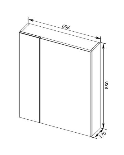 Зеркальный шкаф 69,8х85 см белый Aquanet Эвора 00184305