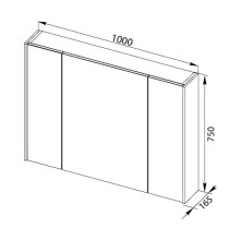 Зеркальный шкаф 100х75 см белый Aquanet Латина 00179636