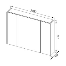 Зеркальный шкаф 100х75 см белый Aquanet Латина 00179636