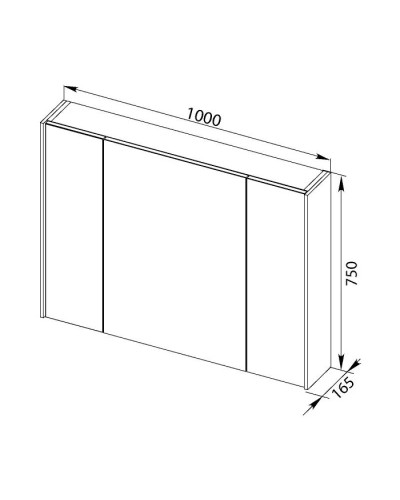 Зеркальный шкаф 100х75 см белый Aquanet Латина 00179636