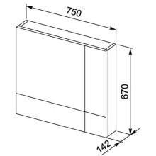 Зеркальный шкаф 75х67 см венге Aquanet Нота 00159109