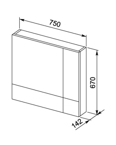 Зеркальный шкаф 75х67 см венге Aquanet Нота 00159109