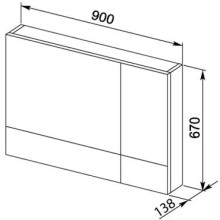 Зеркальный шкаф 90х67 см венге Aquanet Нота 00159110