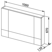 Зеркальный шкаф 100х67 см венге Aquanet Нота 00159111