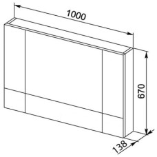 Зеркальный шкаф 100х67 см венге Aquanet Нота 00159111