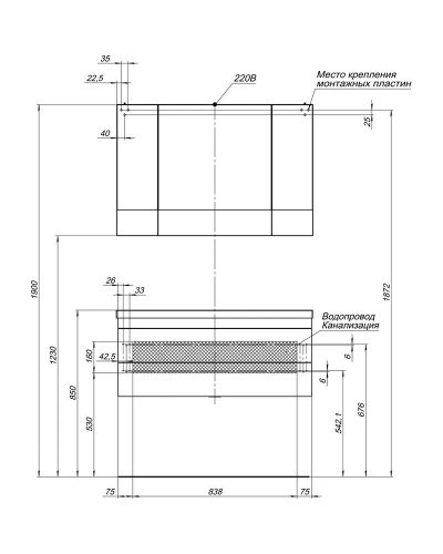 Зеркальный шкаф 100х67 см венге Aquanet Нота 00159111