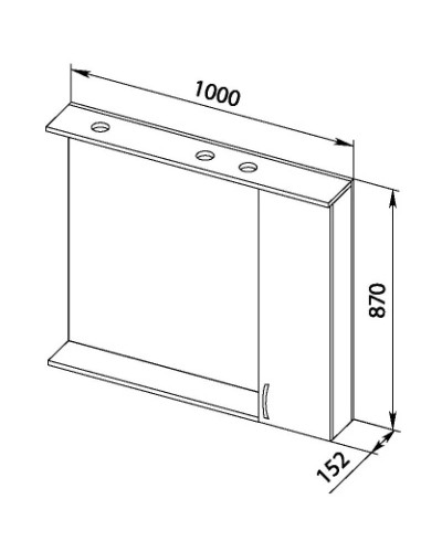Зеркальный шкаф 100х87 см с подсветкой венге Aquanet Донна 00169185