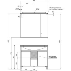Зеркальный шкаф 100х87 см с подсветкой венге Aquanet Донна 00169185