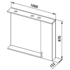 Зеркальный шкаф 100х87 см с подсветкой белый дуб Aquanet Донна 00169184