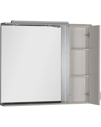 Зеркальный шкаф 100х87 см с подсветкой белый дуб Aquanet Донна 00169184