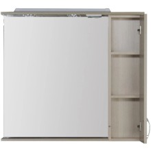 Зеркальный шкаф 100х87 см с подсветкой белый дуб Aquanet Донна 00169184