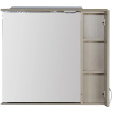 Зеркальный шкаф 100х87 см с подсветкой белый дуб Aquanet Донна 00169184