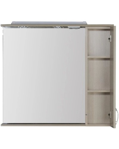 Зеркальный шкаф 100х87 см с подсветкой белый дуб Aquanet Донна 00169184