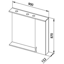 Зеркальный шкаф 90х87 см с подсветкой венге Aquanet Донна 00169179