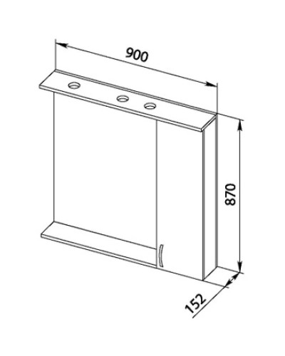 Зеркальный шкаф 90х87 см с подсветкой венге Aquanet Донна 00169179