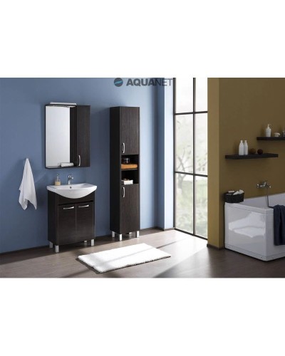 Зеркальный шкаф 60х87 см с подсветкой венге Aquanet Донна 00168938