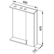 Зеркальный шкаф 60х87 см с подсветкой венге Aquanet Донна 00168938