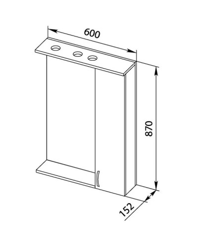 Зеркальный шкаф 60х87 см с подсветкой венге Aquanet Донна 00168938