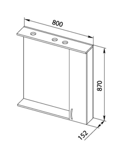 Зеркальный шкаф 80х87 см с подсветкой светлый дуб Aquanet Донна 00168930