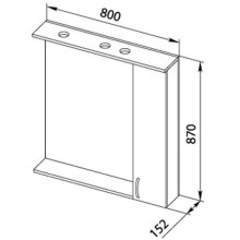 Зеркальный шкаф 80х87 см с подсветкой белый дуб Aquanet Донна 00169039