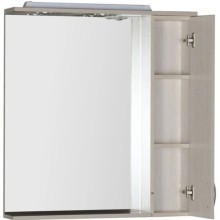 Зеркальный шкаф 80х87 см с подсветкой белый дуб Aquanet Донна 00169039