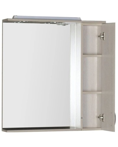 Зеркальный шкаф 80х87 см с подсветкой белый дуб Aquanet Донна 00169039