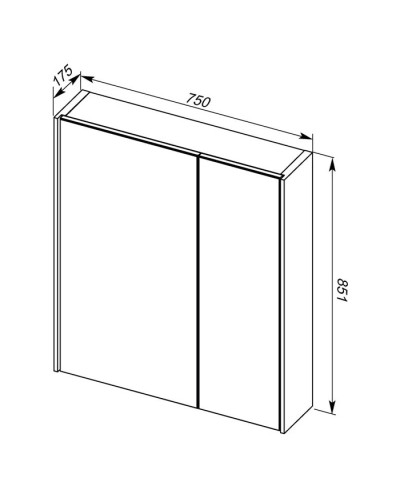 Зеркальный шкаф 75х85,1 см белый Aquanet Тулон 00183392