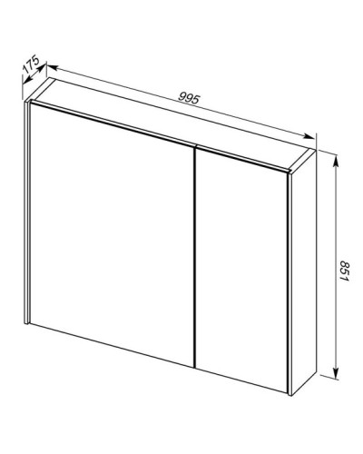 Зеркальный шкаф 99,5х85,1 см белый Aquanet Тулон 00183393
