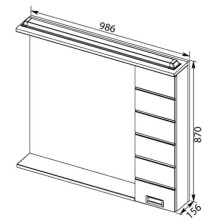Зеркальный шкаф 98,6х87 см с подсветкой белый Aquanet Сити 00170566