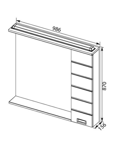 Зеркальный шкаф 98,6х87 см с подсветкой белый Aquanet Сити 00170566