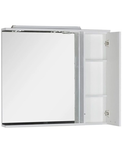 Зеркальный шкаф 98,6х87 см с подсветкой белый Aquanet Сити 00170566