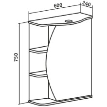Зеркальный шкаф Runo Линда 60 R 00000001082 с подсветкой Белый
