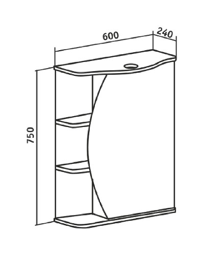 Зеркальный шкаф Runo Линда 60 R 00000001082 с подсветкой Белый