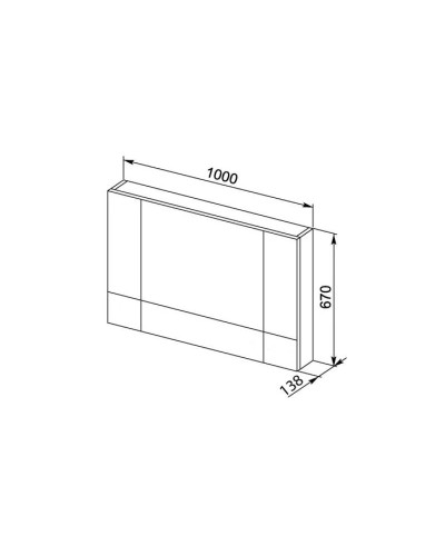 Зеркальный шкаф 100х67 см белый Aquanet Нота 00165372