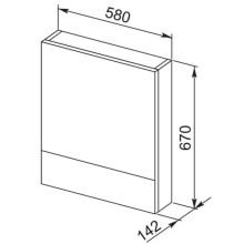Зеркальный шкаф 58х67 см белый Aquanet Нота 00165370