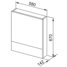 Зеркальный шкаф 58х67 см белый Aquanet Нота 00165370