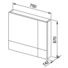 Зеркальный шкаф 75х67 см белый Aquanet Нота 00165130