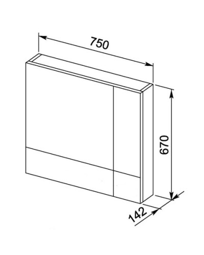 Зеркальный шкаф 75х67 см белый Aquanet Нота 00165130