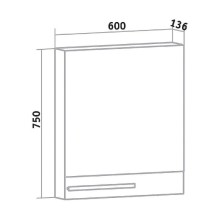 Зеркальный шкаф Runo Вудлайн 60 R 00-00001006 Дуб скандинавский Белый