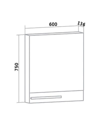 Зеркальный шкаф Runo Вудлайн 60 R 00-00001006 Дуб скандинавский Белый