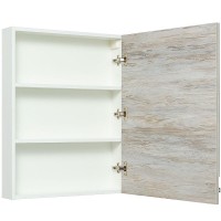 Зеркальный шкаф Runo Вудлайн 60 R 00-00001006 Дуб скандинавский Белый