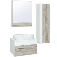 Зеркальный шкаф Runo Вудлайн 60 R 00-00001006 Дуб скандинавский Белый