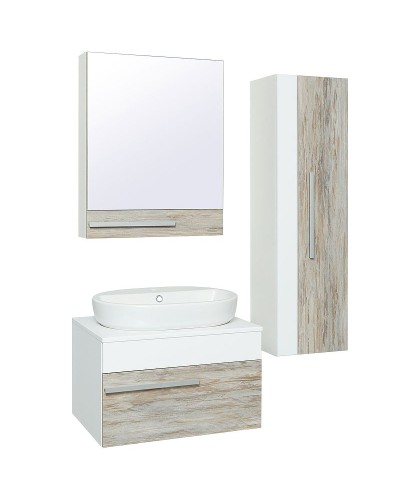 Зеркальный шкаф Runo Вудлайн 60 R 00-00001006 Дуб скандинавский Белый