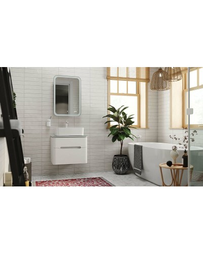 Зеркальный шкаф Jorno Bosko 50 Bos.03.50/W с подсветкой с часами