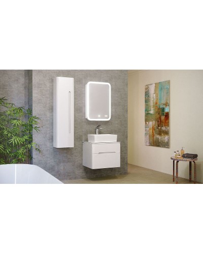 Зеркальный шкаф Jorno Bosko 50 Bos.03.50/W с подсветкой с часами