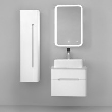 Зеркальный шкаф Jorno Bosko 60 Bos.03.60/W с подсветкой с часами